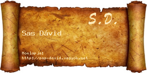 Sas Dávid névjegykártya